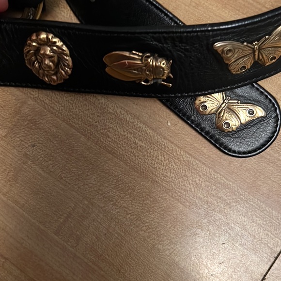 Gucci GG Animal Stud Black Leather Belt- size 120cm - Picture 9 of 15
